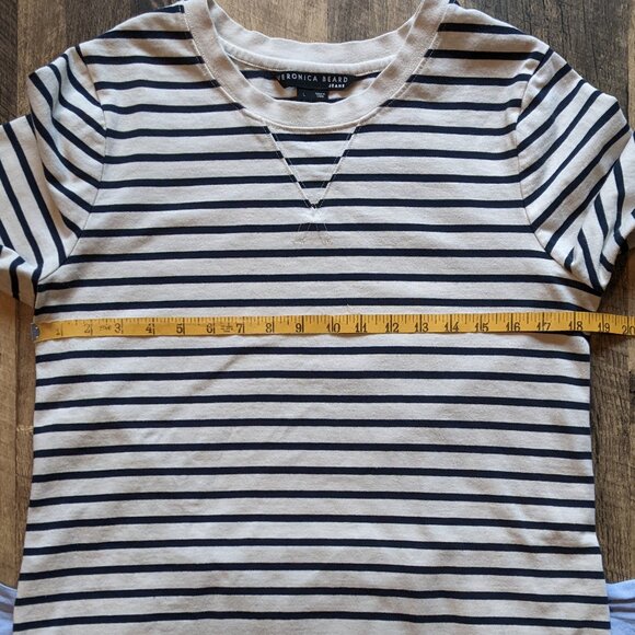 Veronica Beard Laszlo Sweatshirt Mini Dress Stripe Tie Waist Cotton - Picture 8 of 8